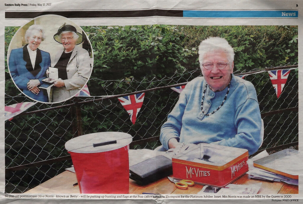 Press cutting with Betty Norris