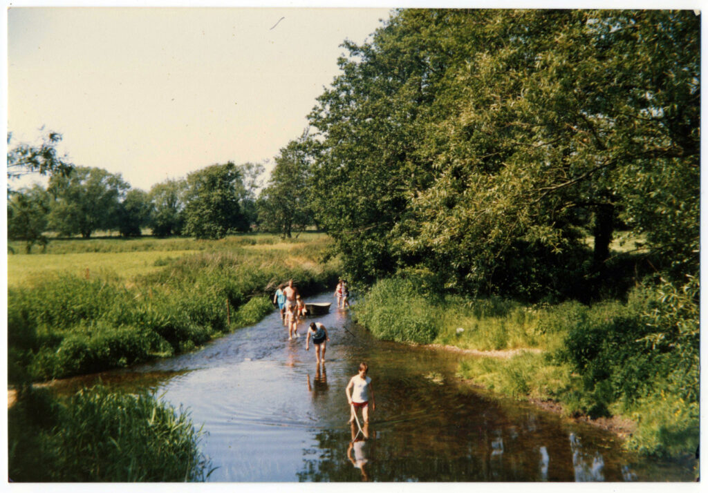 paddling in river