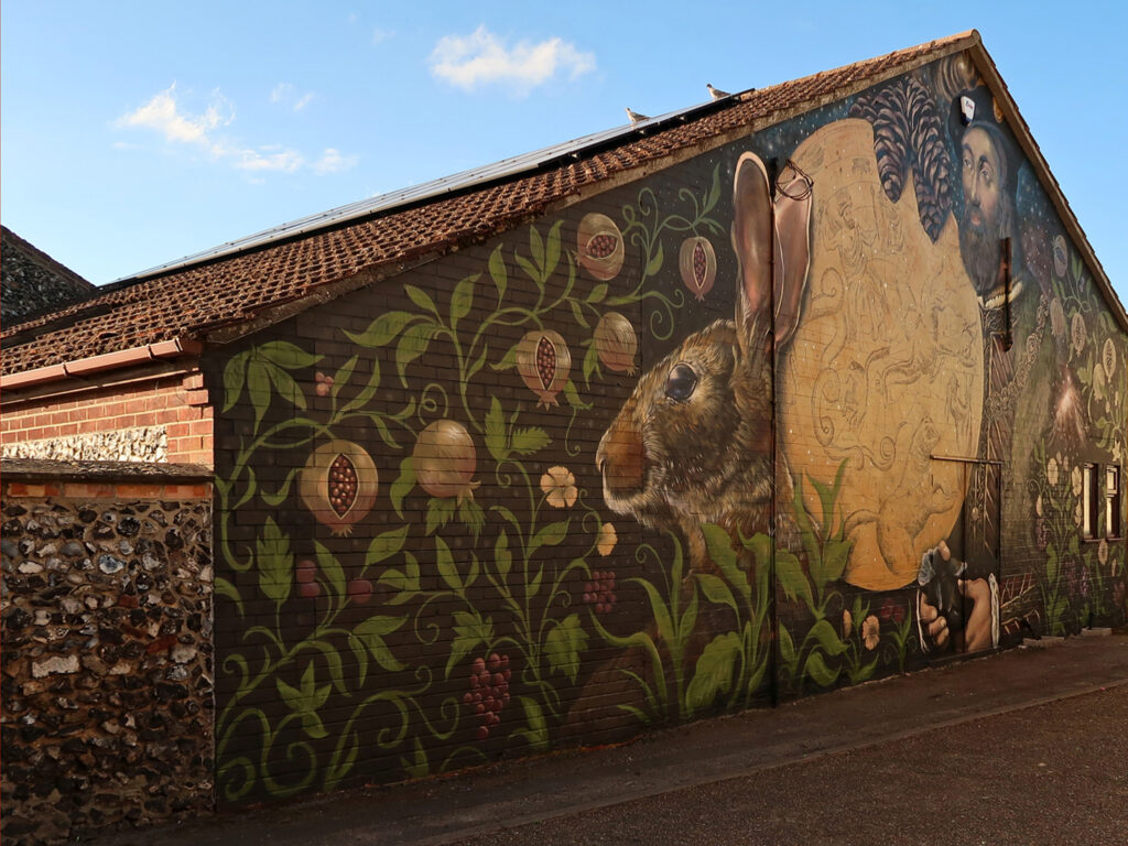the new mural on Brandon Heritage Centre exterior wall