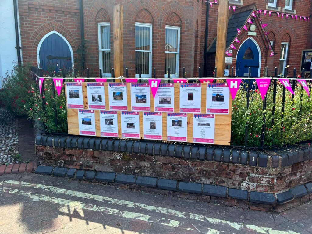 posters for events on the board outside Brandon Town Council building