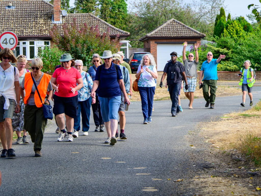 walkers approaching School Rd, Stoke Ferry